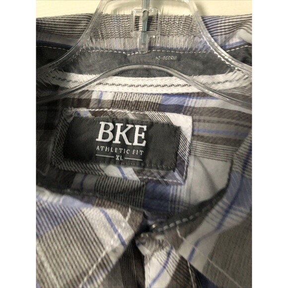 BKE Shirt Men’s XL Blue Plaid Athletic Fit Pearl Snap Long Sleeve Western - Picture 4 of 7